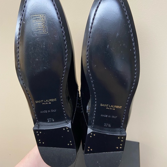 SAINT LAURENT CONNOR PATENT LEATHER CHELSEA LOAFERS - Picture 10 of 12